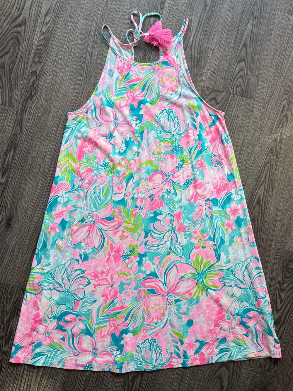 Lilly Pulitzer Floral Halter Sundress (Small)